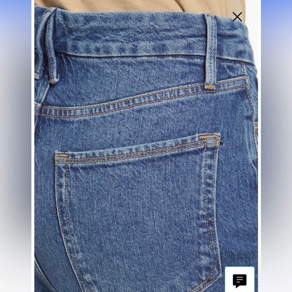 Good American Womens Good Classic Jeans High Rise Raw Ankle Hem Blue 4/27 - Picture 3 of 9